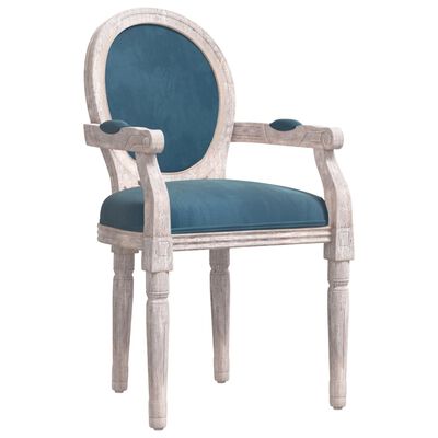 vidaXL Blagovaonska stolica plava 54 x 56 x 96,5 cm baršunasta