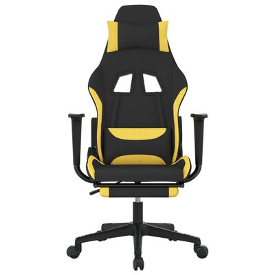 vidaXL Igraća stolica od tkanine s osloncem za noge crna-Žuta