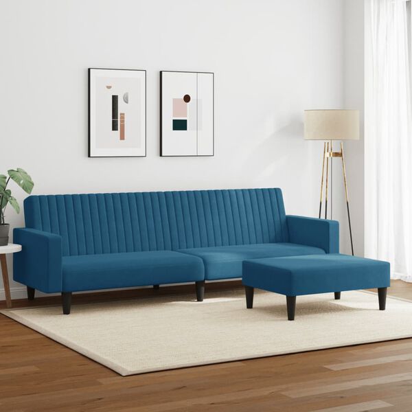 vidaXL 2-dijelni set sofa plavi baršunasti