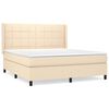 vidaXL Krevet s oprugama i madracem krem 160x200 cm od tkanine
