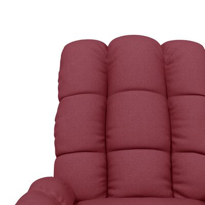 vidaXL Masažna fotelja na podizanje od tkanine crvena boja vina