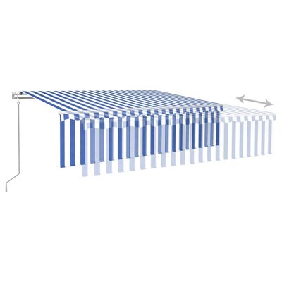 vidaXL Automatska tenda na uvlačenje s roletom 6 x 3 m plavo-bijela