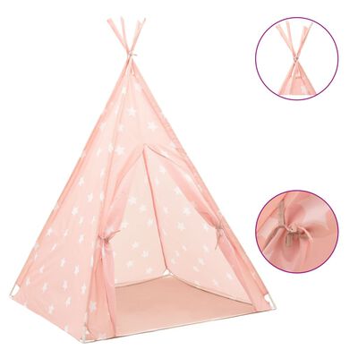 vidaXL Dječji šator tipi od poliestera ružičasti 115 x 115 x 160 cm