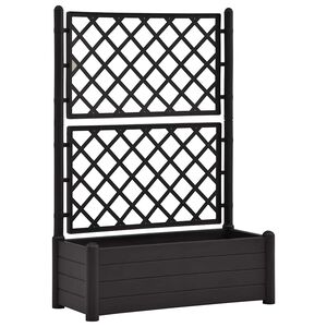 vidaXL Vrtna sadilica s re&scaron;etkom 100 x 43 x 142 cm PP antracit