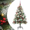 vidaXL Umjetno božićno drvce S LED lampica Zelena i bijela 150 cm