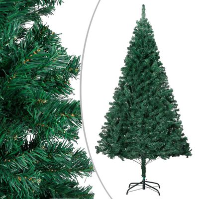 vidaXL Umjetno osvijetljeno božićno drvce gustih grana zeleno 120 cm