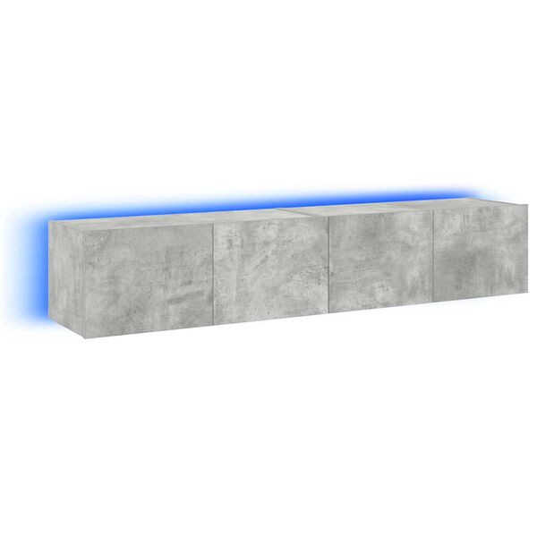 vidaXL Zidni TV ormarići LED 2 kom boja betona 80x35x31 cm