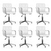 vidaXL Okretne blagovaonske stolice od umjetne kože 6 kom bijele