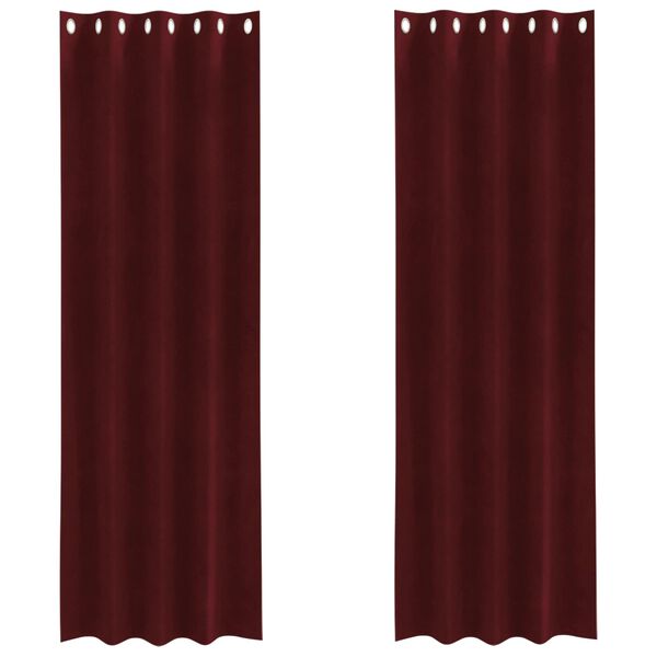 vidaXL Zavjese za zamračivanje 2 pcs Vinska crvena 140 x 225 cm Bar&scaron;un