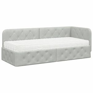 vidaXL Kutni okvir kreveta Svijetlo siva 80 x 200 cm Bar&scaron;un