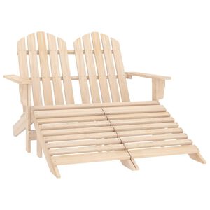 vidaXL Vrtni dvosjed Adirondack od jelovine s otomanom