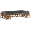 vidaXL Set vanjskih sofa s jastukom 10 pcs Prirodna i antracit