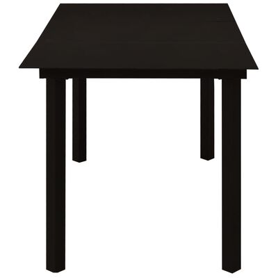 vidaXL Vrtni blagovaonski stol crni 150 x 80 x 74 cm čelik i staklo
