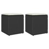 vidaXL Vrtni tabure s jastucima 2 kom crni 40x40x43 cm poliratan