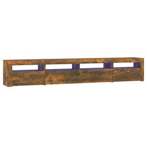 vidaXL TV ormarić s LED svjetlima boja dimljenog hrasta 240x35x40 cm