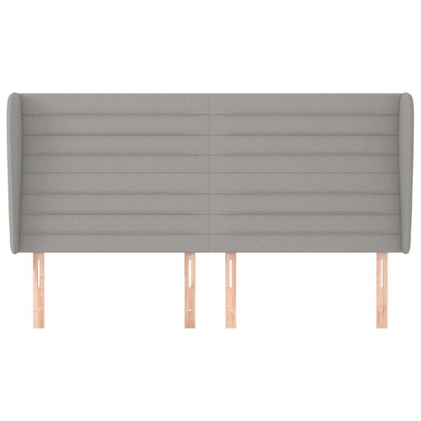 vidaXL Uzglavlje s u&scaron;ima svjetlosivo 183x23x118/128 cm od tkanine