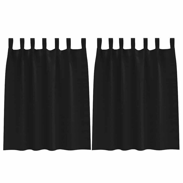 vidaXL Zavjese za blackout s prstenovima 2 pcs Crna 140 x 140 cm