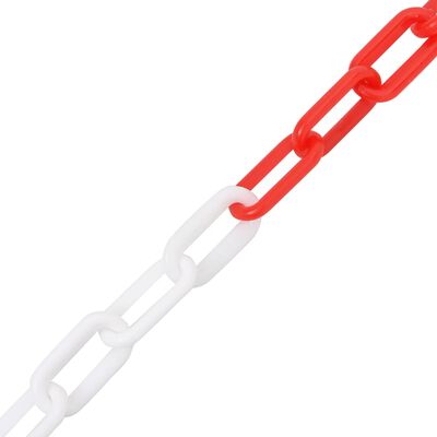 vidaXL Lanac za upozorenje crveno-bijeli 100 m Ø 4 mm plastični