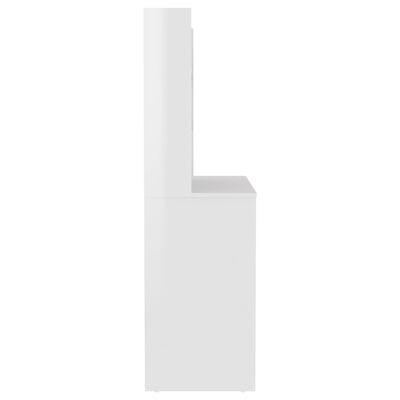 vidaXL Stolić za šminkanje LED 100 x 40 x 135 cm MDF sjajni bijeli