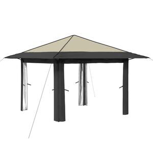 vidaXL Gazebo bez bočne strane Krem i Antracit