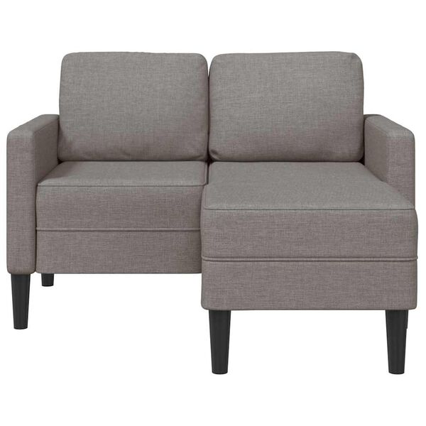 vidaXL Sofa 2-sjed s ležaljkom u obliku slova L Taupe 125 cm tkanina