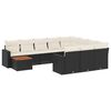 vidaXL 11-dijelni set vrtnih sofa od poliratana s jastucima crni