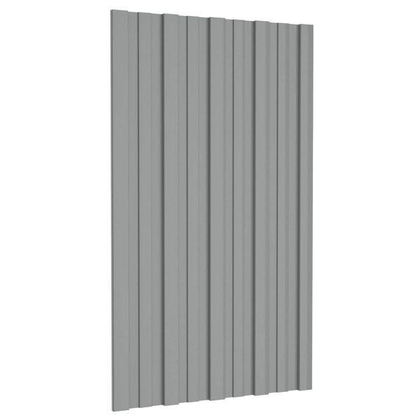 vidaXL Krovni panel 12 pcs Sivi 80 x 45 cm Pocinčani čelik