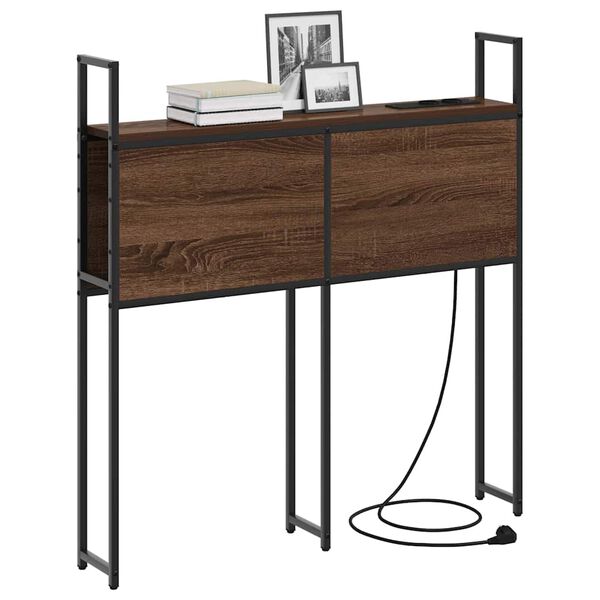 vidaXL Uzgled za skladi&scaron;tenje s postajom za punjenje Smeđi hrast 80 cm