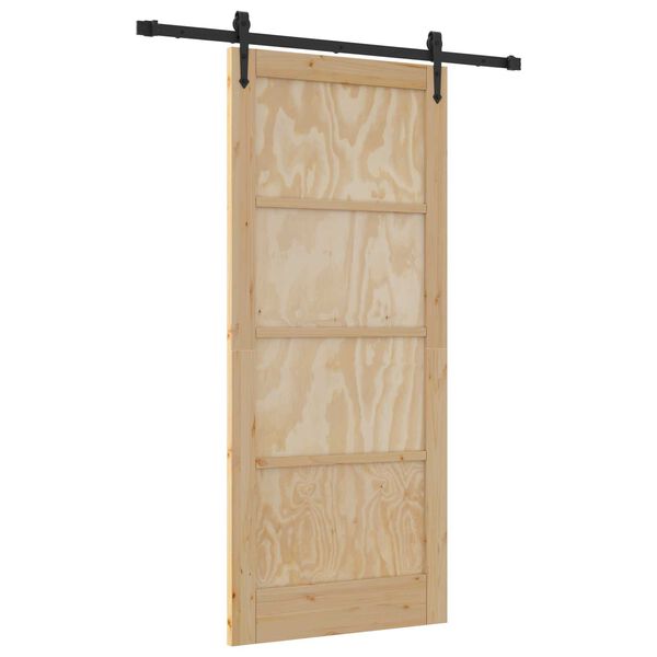 vidaXL Klizna vrata ORKDAL Smeđa 86 x 198,5 cm Čvrsto borovo drvo