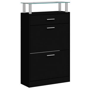 vidaXL Ormarić za cipele crni 63 x 24 x 104 cm od konstruiranog drva