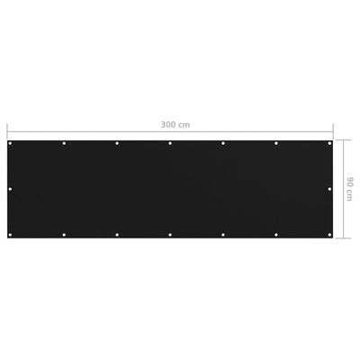 vidaXL Balkonski zastor crni 90 x 300 cm od tkanine Oxford