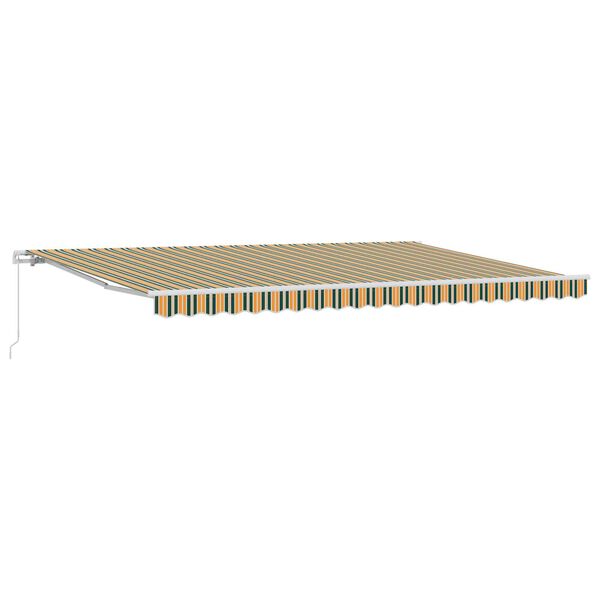 vidaXL Skrovita tenda Zelena i žuta 500 &times; 300 cm Poliester, Metal