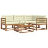 vidaXL Set vanjskih sofa s jastukom 5 pcs Prirodna i krem