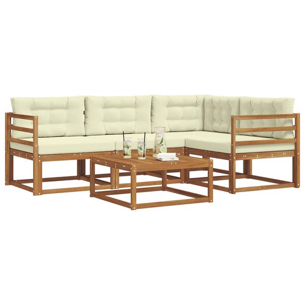 vidaXL Set vanjskih sofa s jastukom 5 pcs Prirodna i krem