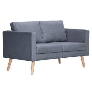 vidaXL Sofa Dvosjed od Tkanine Tamno Siva