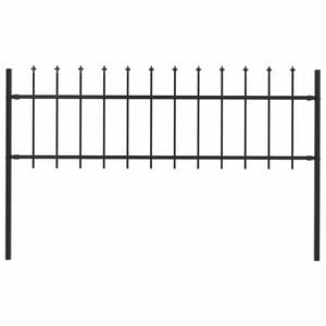 vidaXL Vrtna ograda Woerden s vrhom koplja čelik 170x60 cm crna