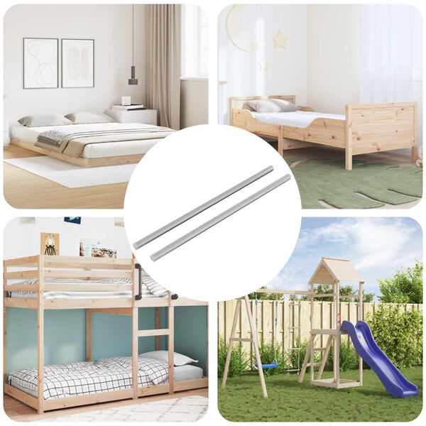 vidaXL Navojni &scaron;tap 2 pcs Srebrno 6 x 170 mm Čelik