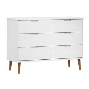 vidaXL Ladičar MOLDE bijeli 113x40x80 cm od masivne borovine