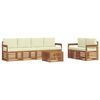 vidaXL Setovi sofa 7 pcs Prirodna i krem Čvrsto drvo akacije