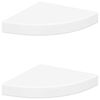 vidaXL Plutajuće kutne police 2 kom bijele 25 x 25 x 3,8 cm MDF
