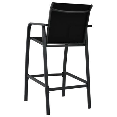 vidaXL Vrtne barske stolice 4 kom crne od tekstilena