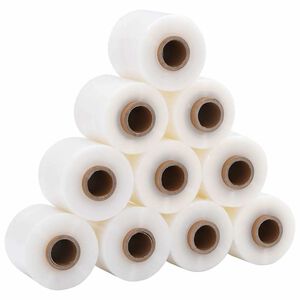 vidaXL Stretch folija s ručkom 10 kom prozirna 23 &micro;m 10 cm x 150 m
