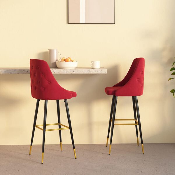 vidaXL Barski stolci 2 kom crvena boja vina bar&scaron;unasti