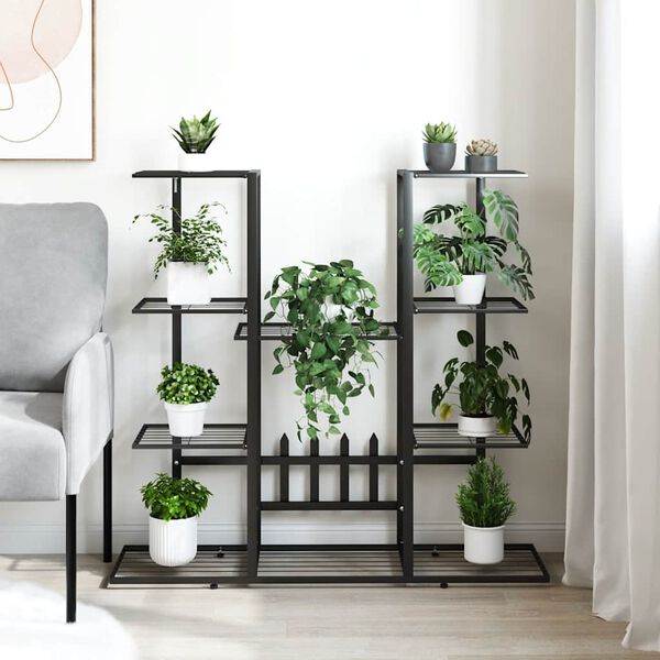 vidaXL Stalak za cvijeće 94,5 x 25 x 89 cm crni željezni