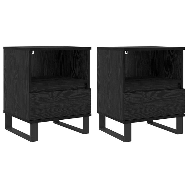 vidaXL Ormarić za krevet Crni hrast 40 x 35 x 50 cm Konstruirano drvo