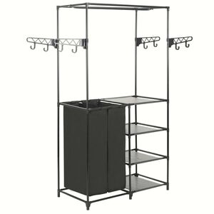 vidaXL Stalak za odjeću od čelika i netkane tkanine 87x44x158 cm crni