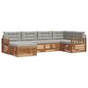 vidaXL Set vanjskih sofa s jastukom 6 pcs Prirodna i svijetlo siva
