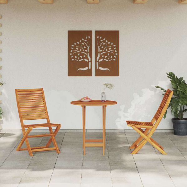 vidaXL Sklopivi bistro set 3 pcs Smeđa Čvrsto drvo akacije