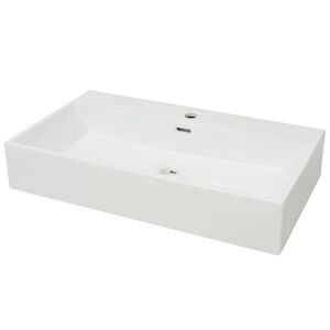 vidaXL Umivaonik s Poklopcem za Slivnik Keramički Bijeli 76 x 42,5 x 14,5 cm