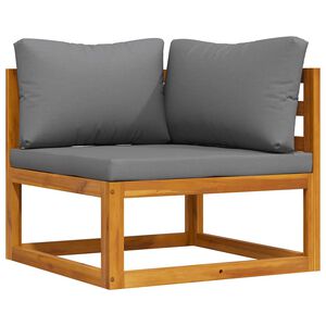 vidaXL Modularna kutna sofa i tamnosivi jastuci masivno bagremovo drvo
